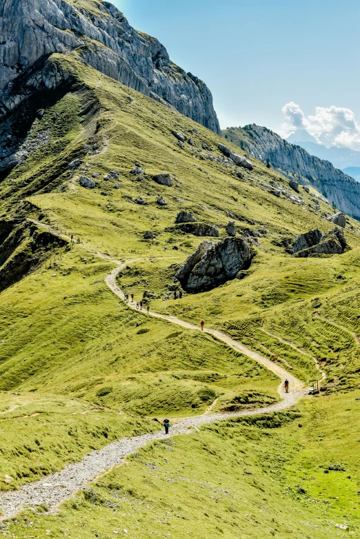 a mountain side road running through the mountains