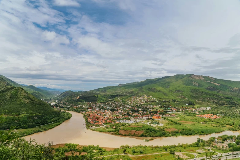 a small town in the middle of some mountains