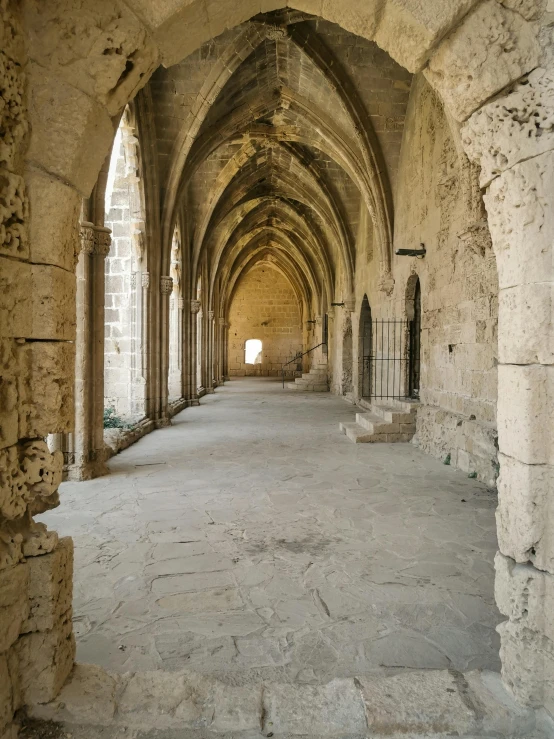 there is a hallway that has very old stone