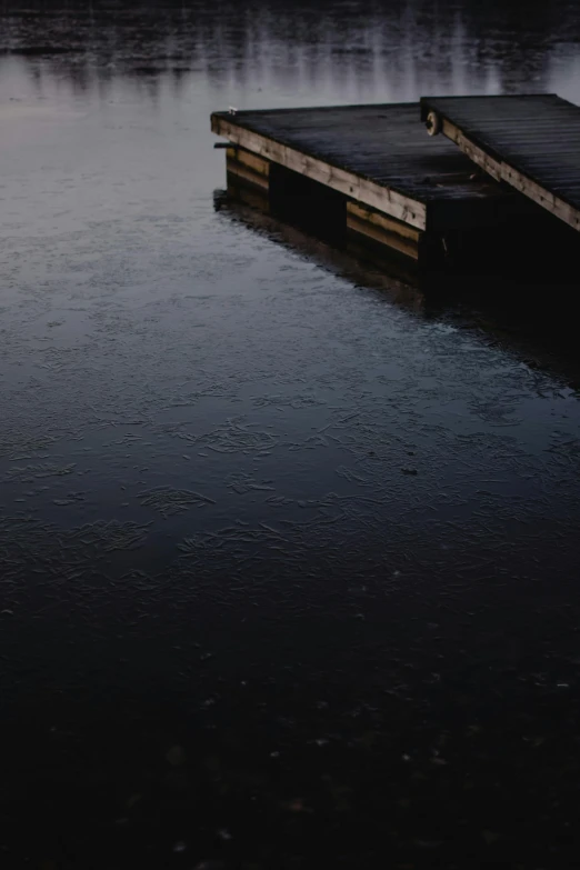 a dock sits empty on the water near the ocean