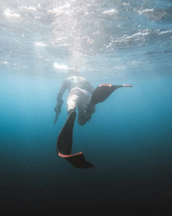 a person underwater and doing soing interesting