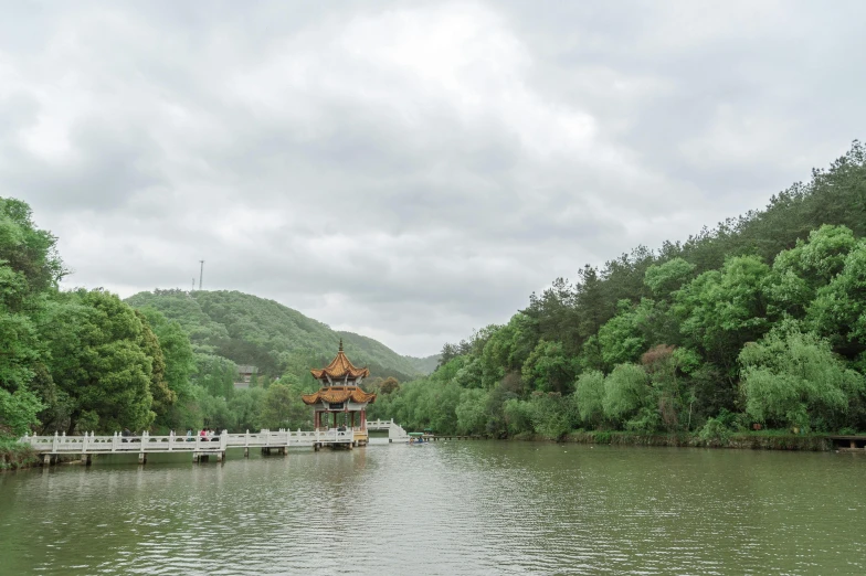 a lake in the middle of some hills