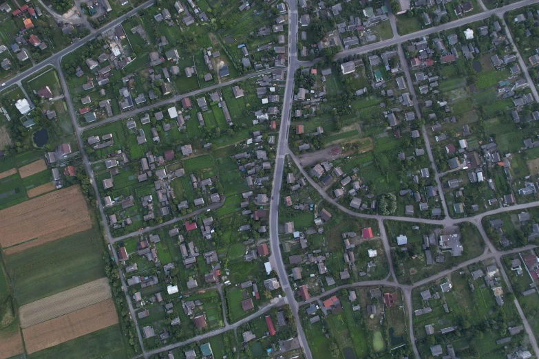 an aerial view of a neighborhood shows the residential areas in the city