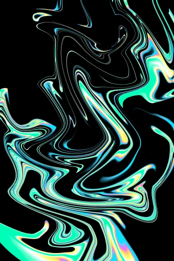 an abstract swirl design on a black background