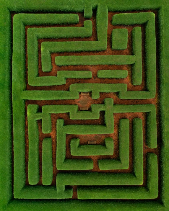 a grass maze in the middle of the grass