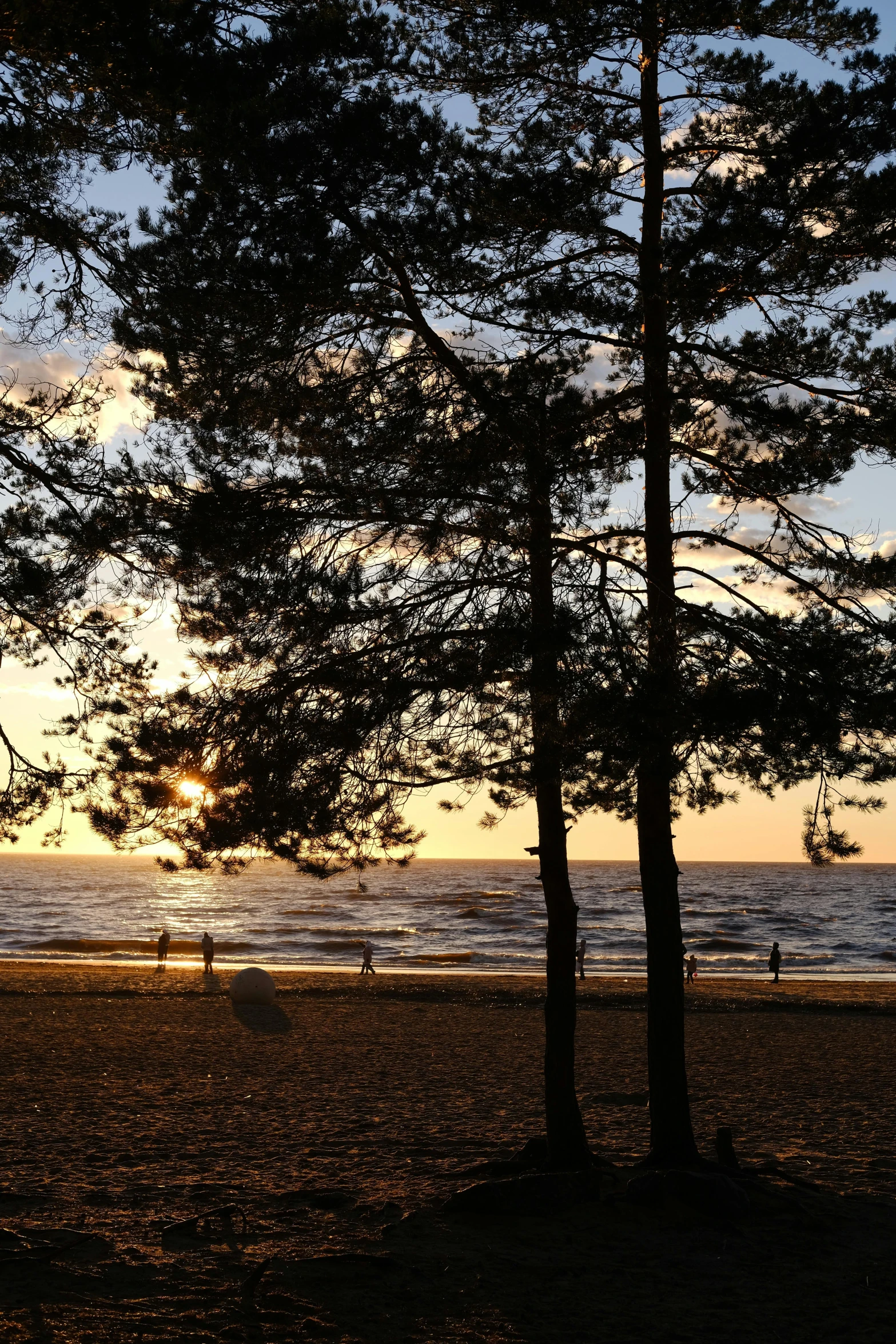 two people sit on a bench at the beach