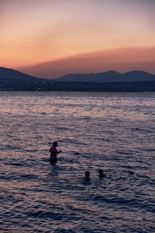 a person standing in the middle of some water