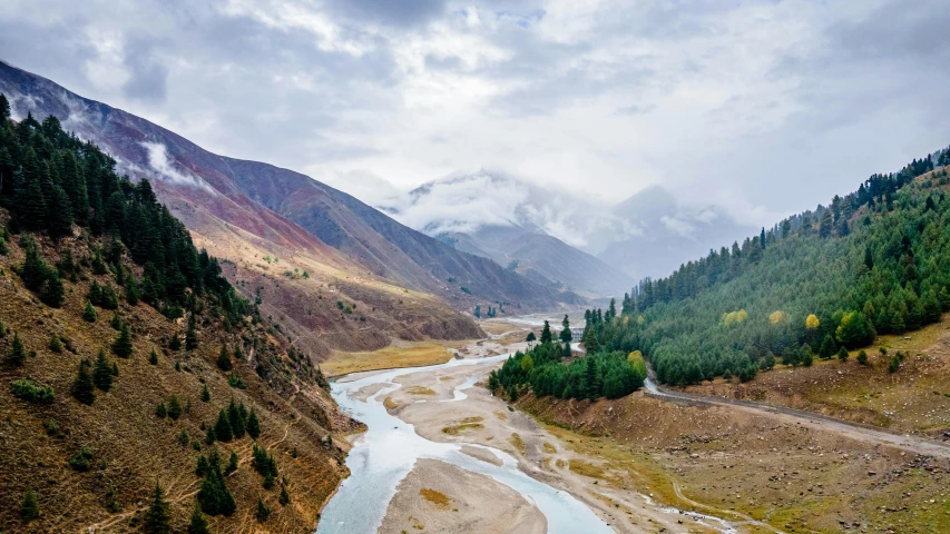 the beautiful valley in the valley is filled with water