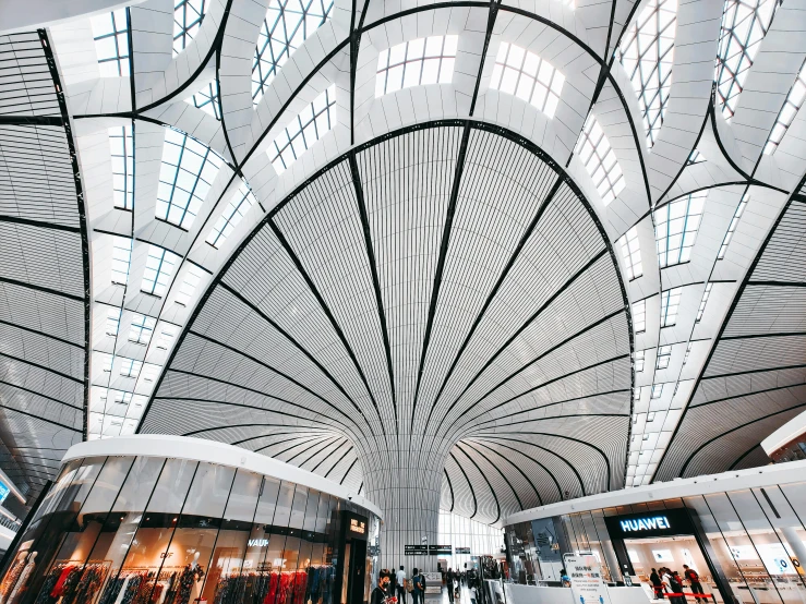 a modern interior of a shopping mall