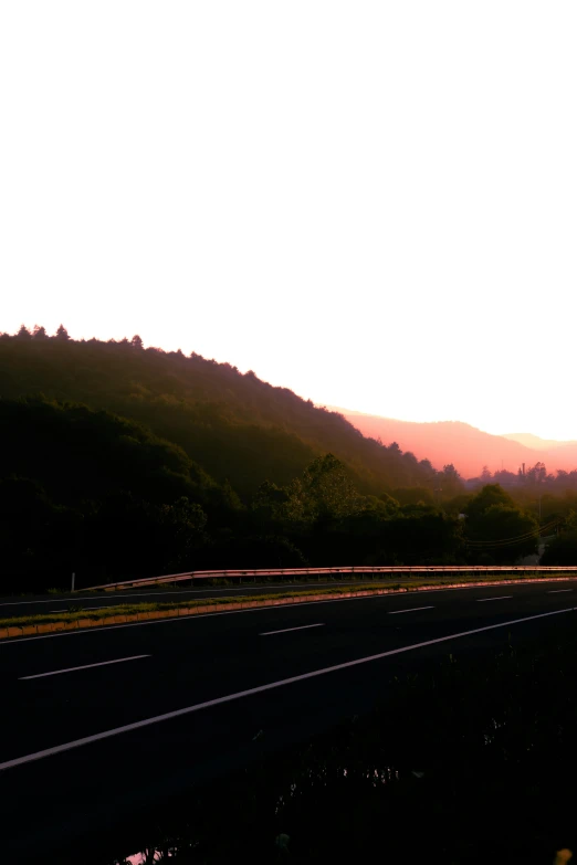 a road going through a forest on a hillside