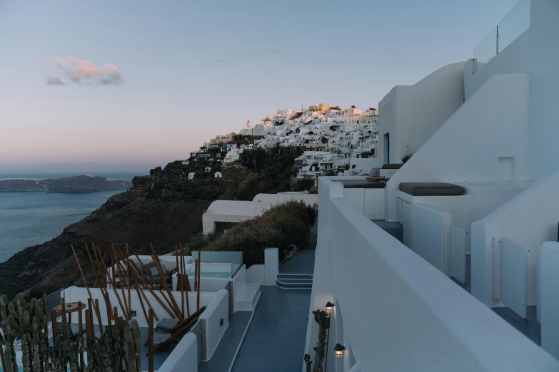 an exterior s of a building overlooking the ocean