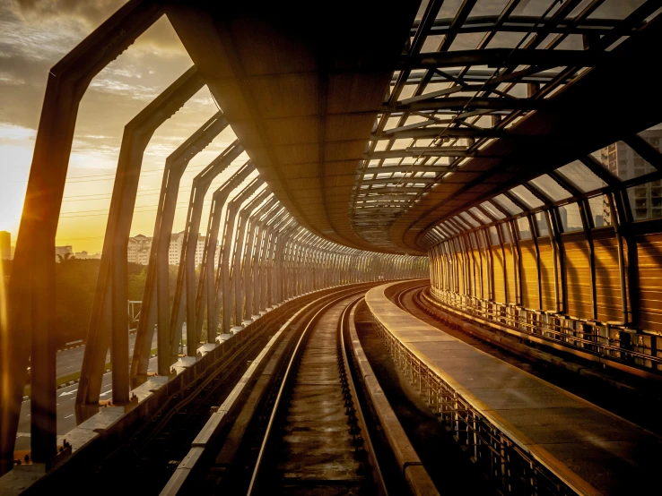 the view from inside the train station