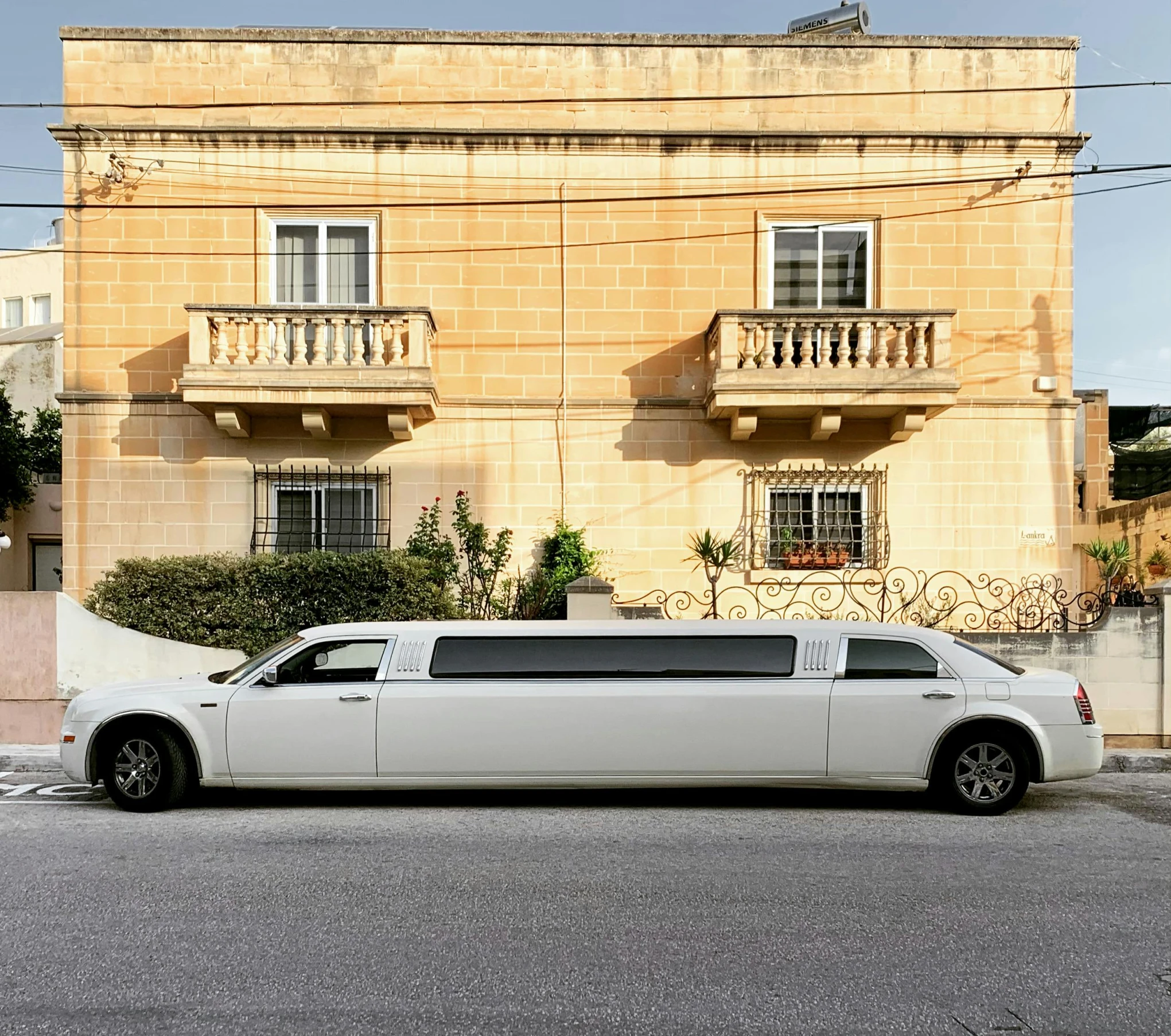 the long white stretch limousine has no windows