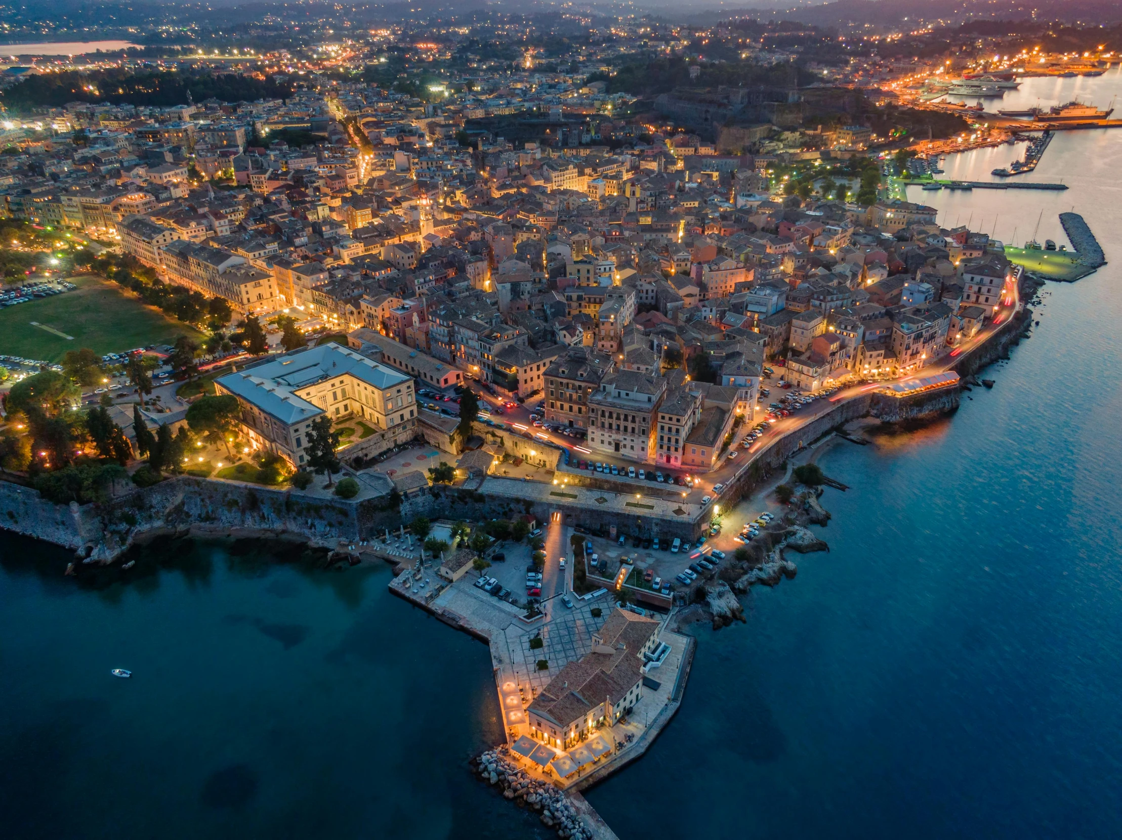 a beautiful view of the city at night time