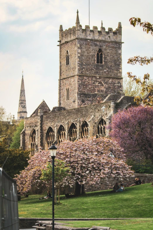 an old castle tower with a clock in it