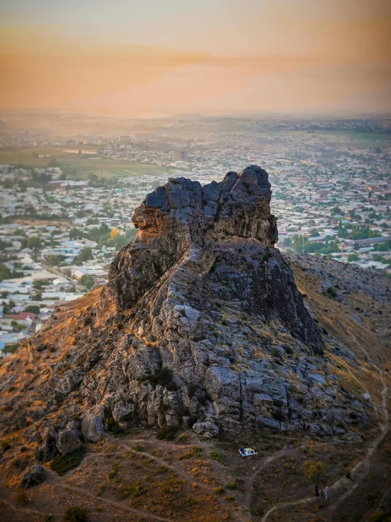 a very big rocks that are on a hill