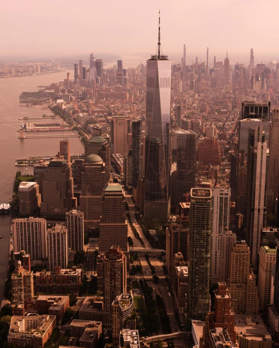 an aerial view of a large city from above