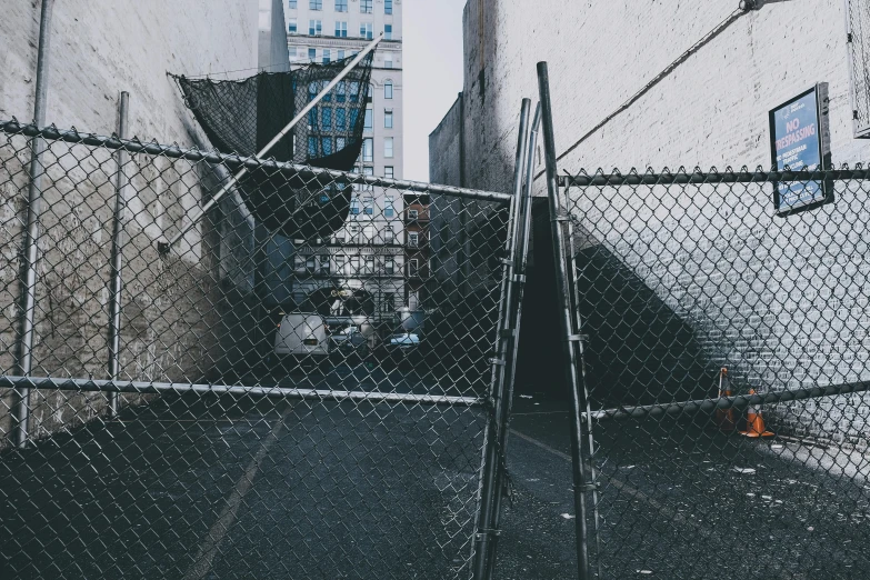 an image of a fence on the side of a street