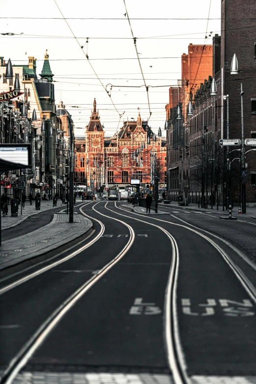 a black and white po of a city street