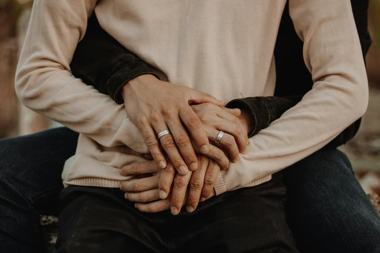 a close up of two hands holding each other