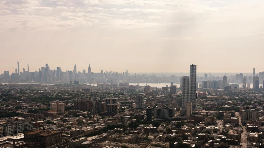 a bird's eye view of a city skyline