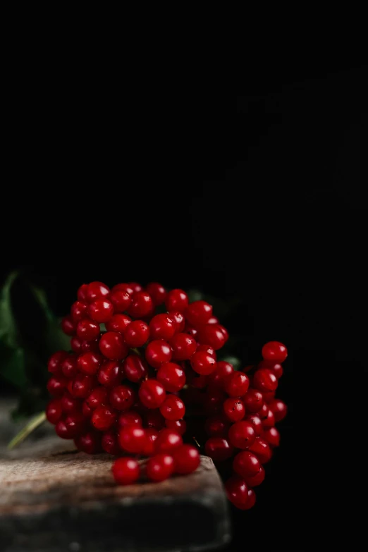 the berry clusters are red in color