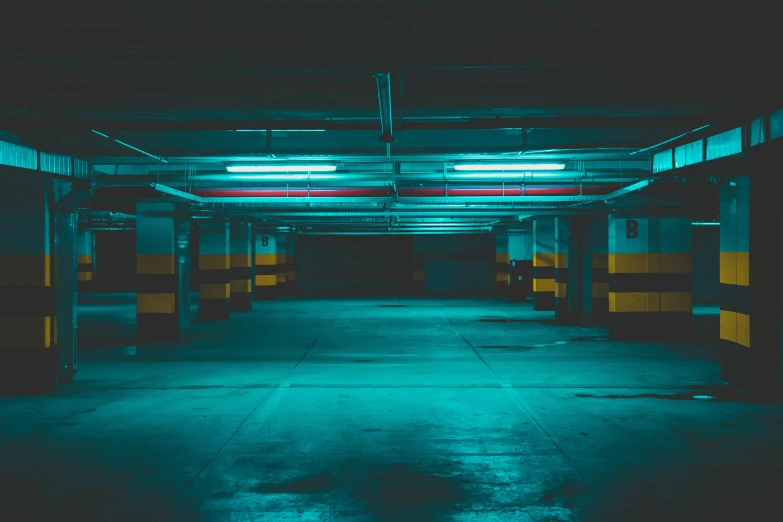 a picture of an empty parking garage with no people inside