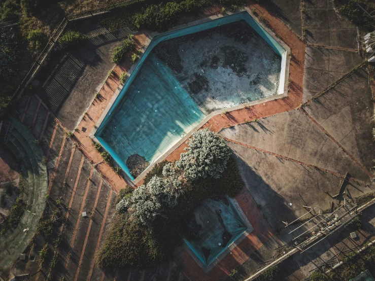 the pool looks like it could be in a storm