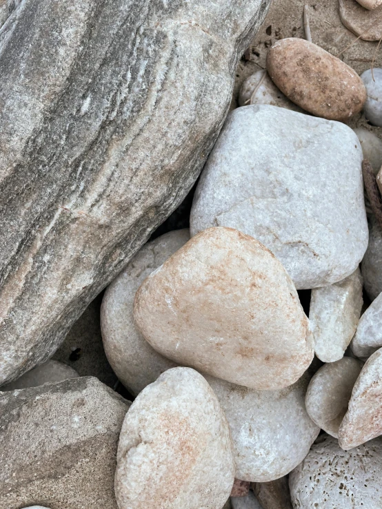 some gray and white rocks and some white rocks