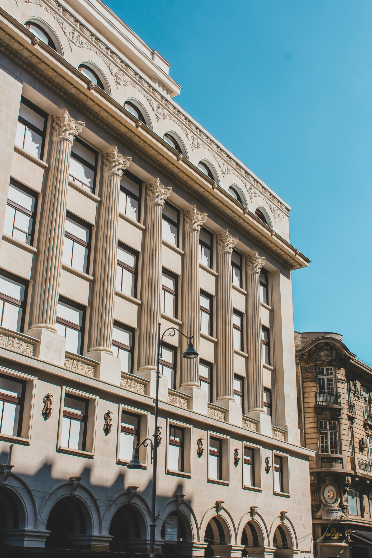 the architecture of the old city building is beautifully designed