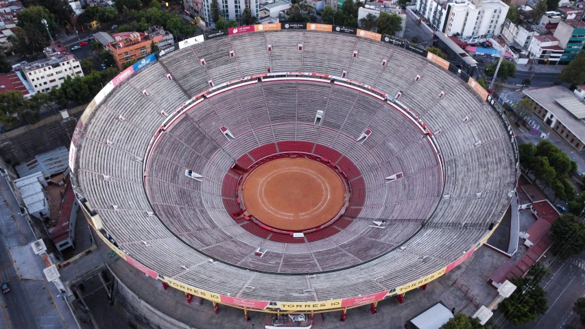 an overhead view of a stadium with many seats