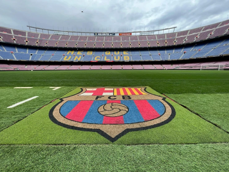 view from the soccer field of an empty stadium