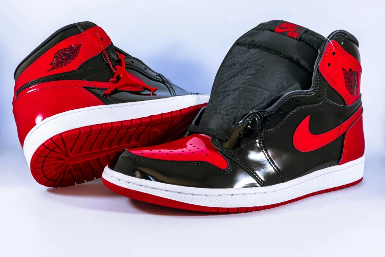 the air jordans have been painted red and black