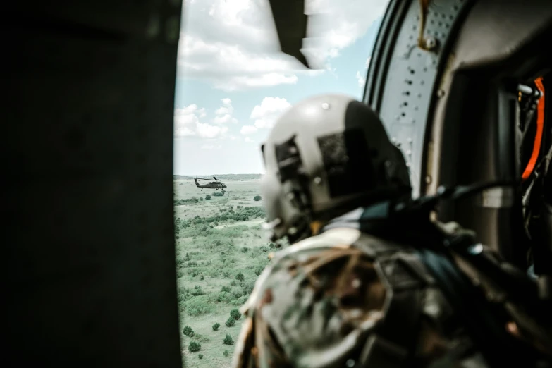 the view out of a helicopter window