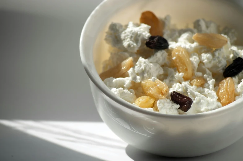 the view of a breakfast bowl with fruit in it