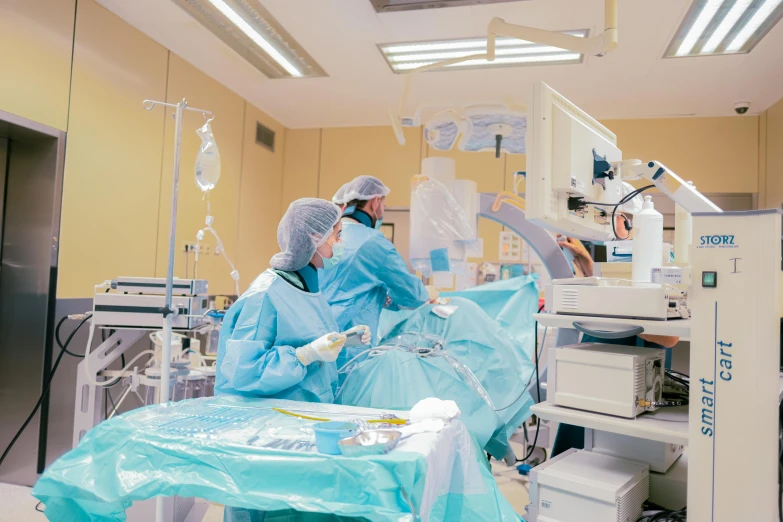 medical teams performing  at the hospital