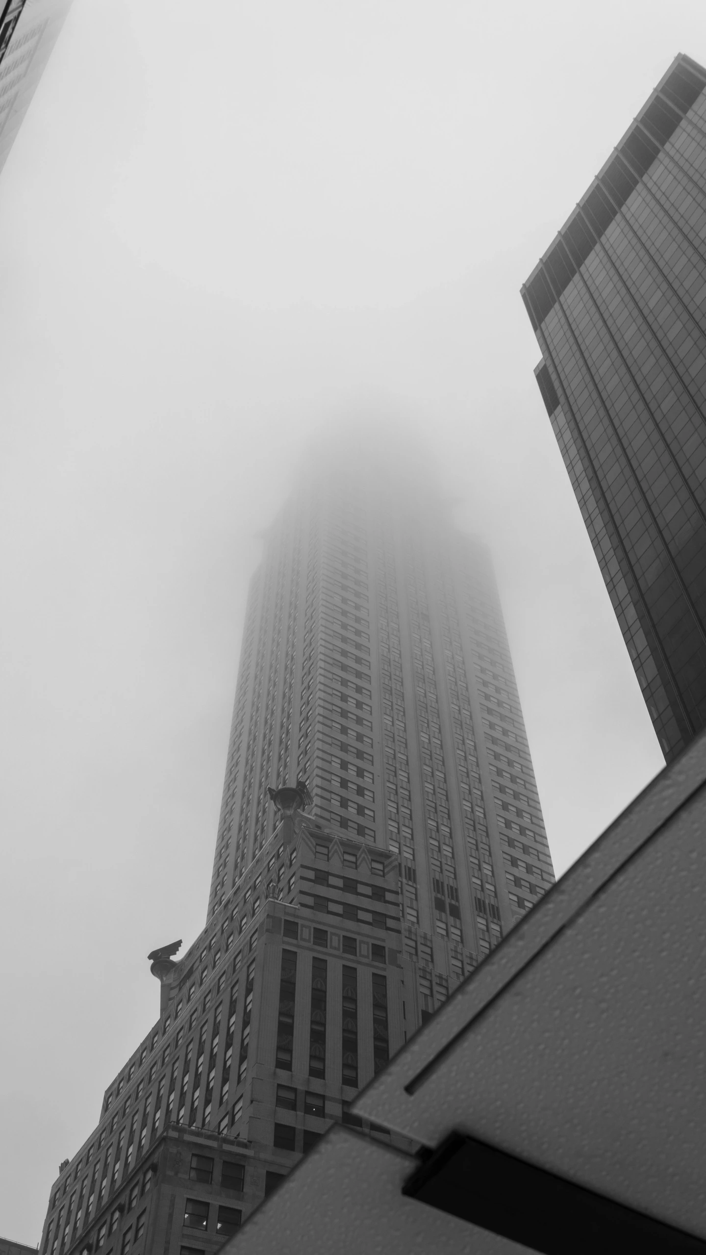 a view looking up into the clouds of new york