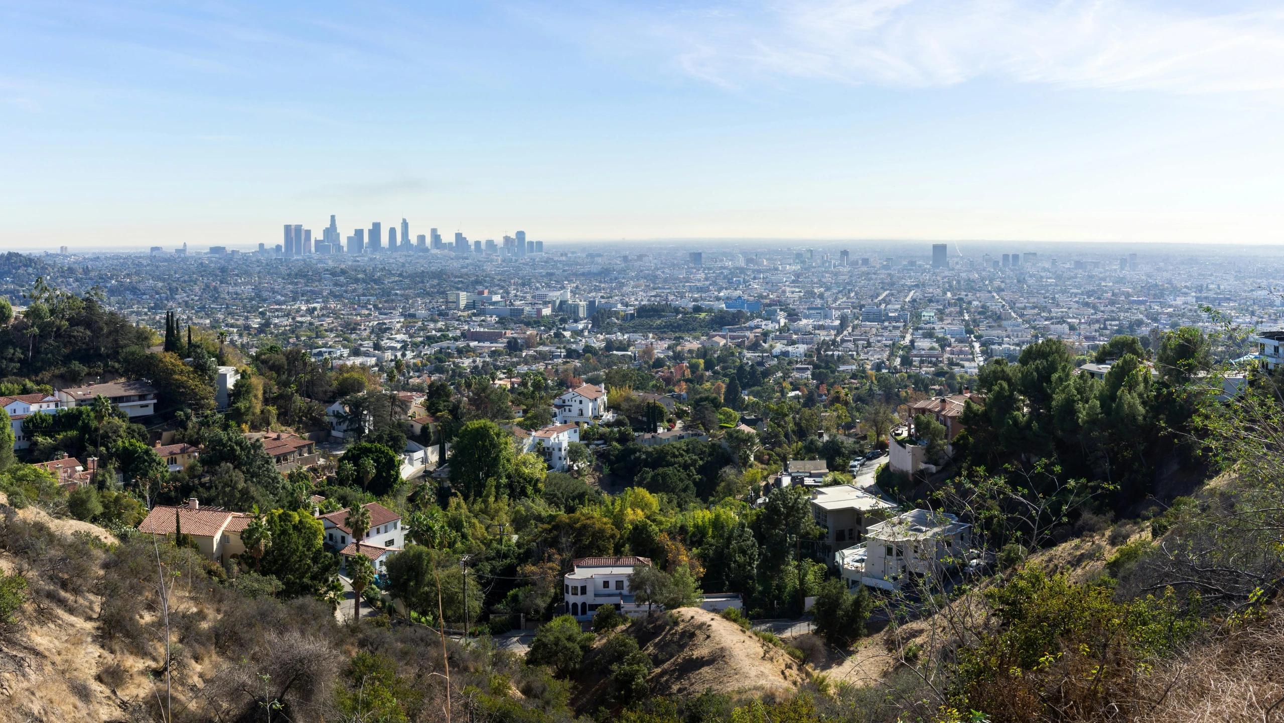 a view of the city in california