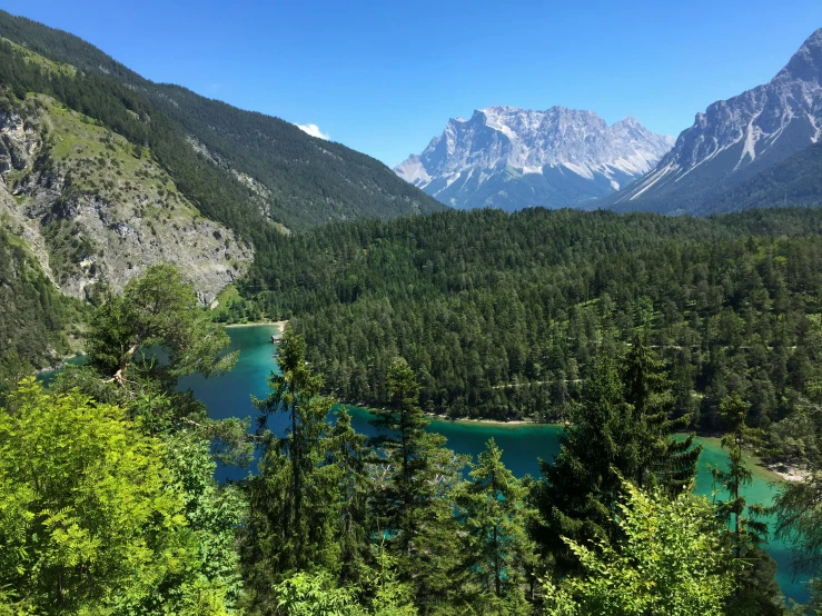 the valley has very beautiful blue waters in it