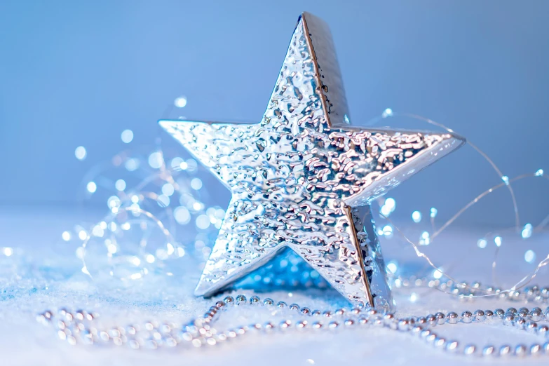 a closeup s of sparkling star ornament