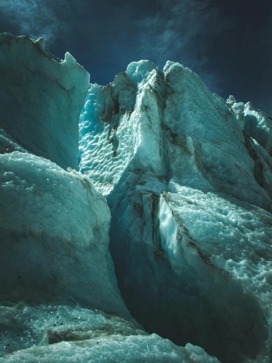 this is the very edge of an ice covered mountain