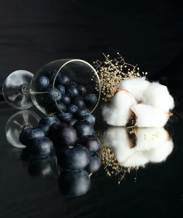 blueberries, gs, and flour are displayed in this image