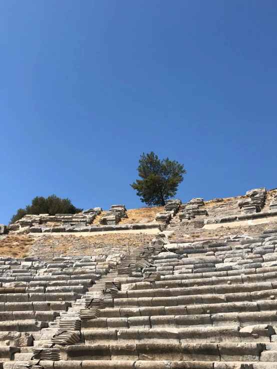 several chairs in an ancient greek amphit