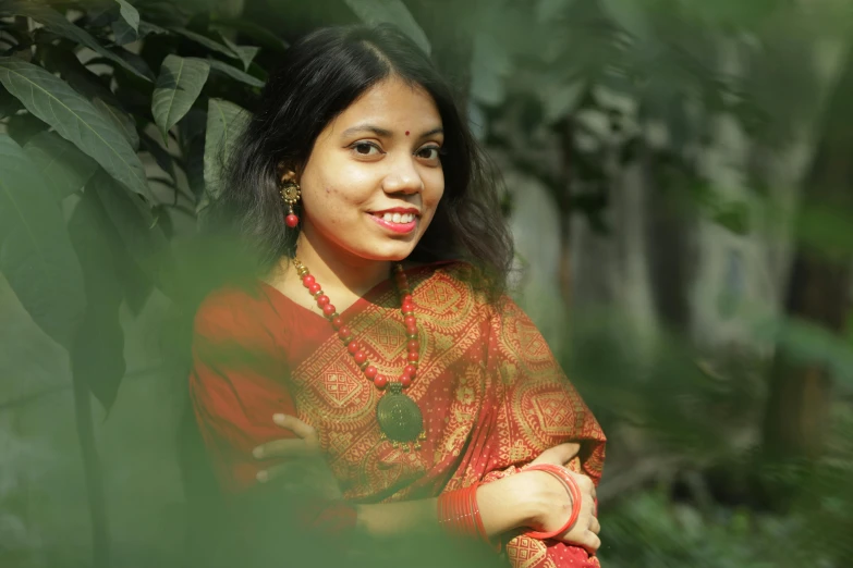 a woman in a yellow dress looks off into the distance