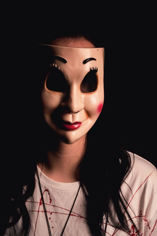 an image of a person wearing a mask with makeup