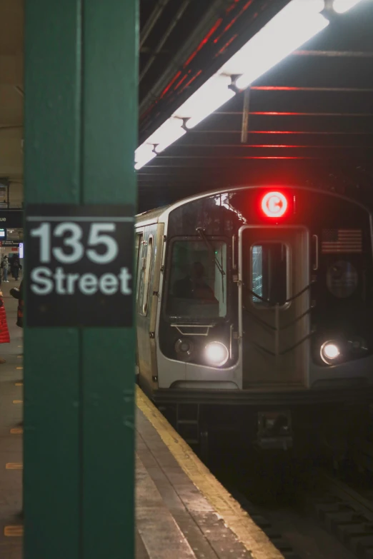 the subway train has stopped on its track