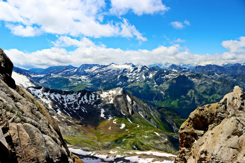 view from the top of the mountain of a rocky valley