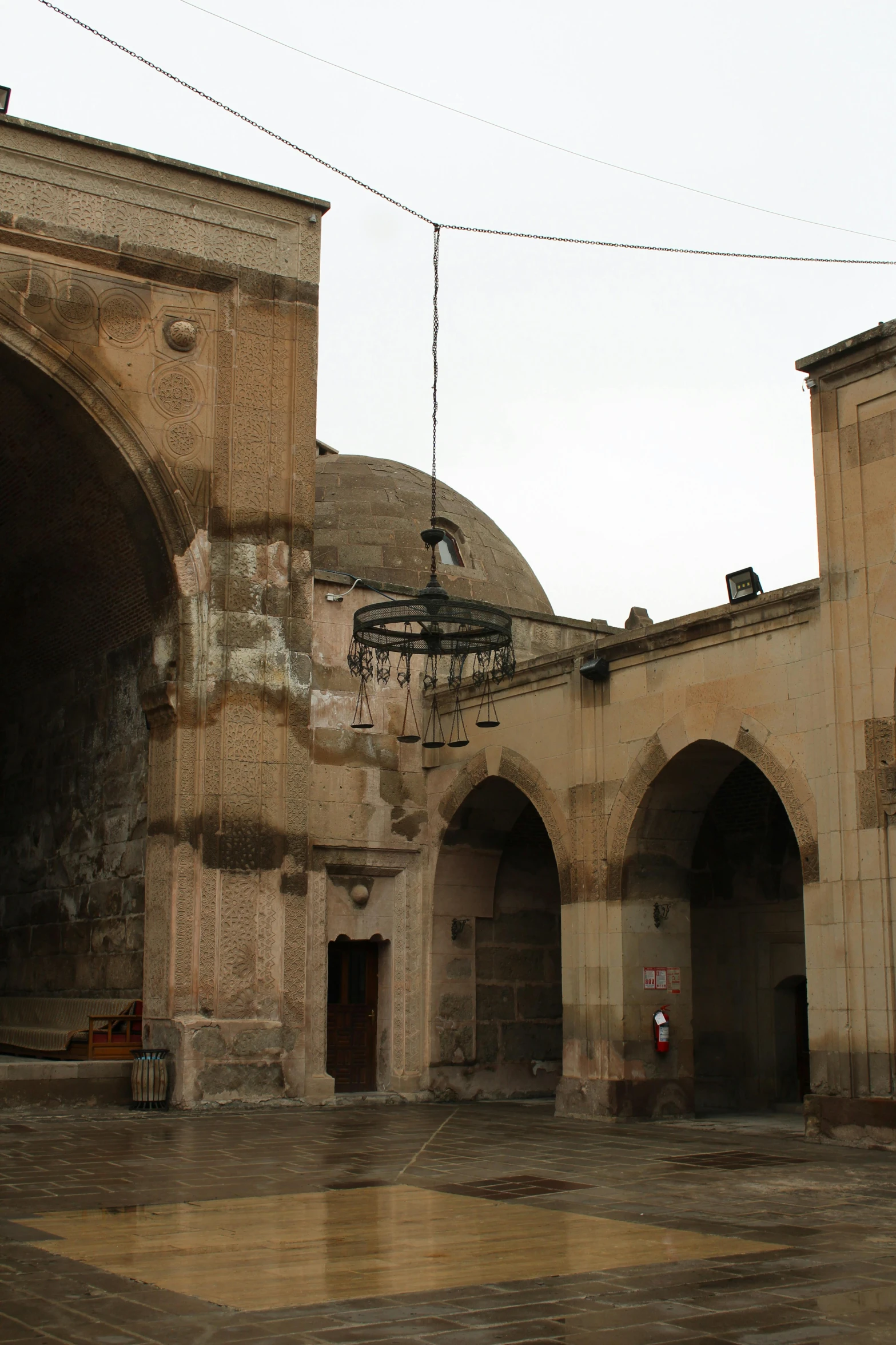 an old church is adorned in stone