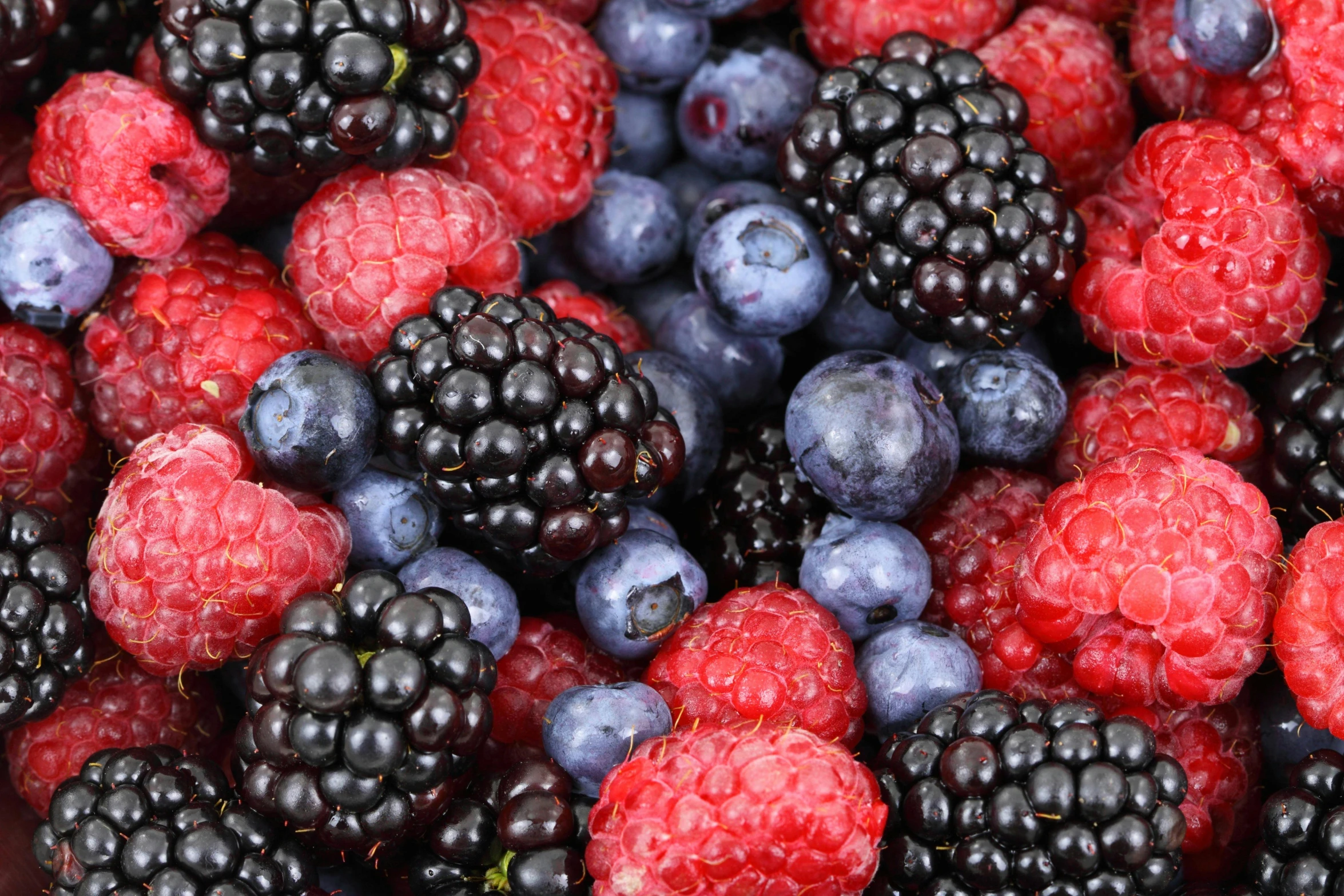 a close - up s of berries and raspberries for a fruit plate