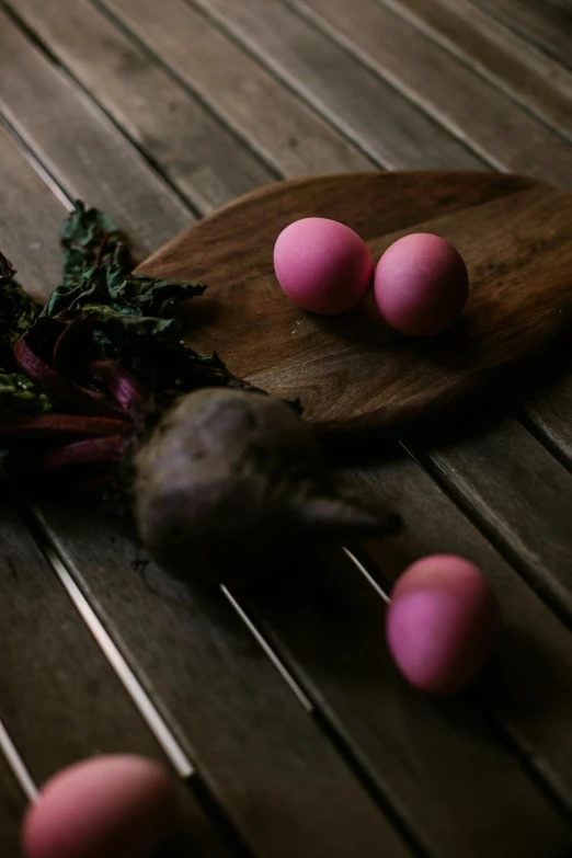 a pile of dirt and eggs on a table